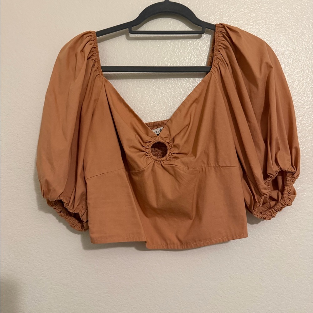 Abercrombie & Fitch Rust Puff Sleeve Blouse